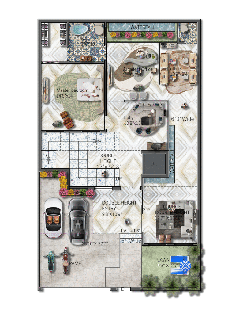 villa ground floor plan