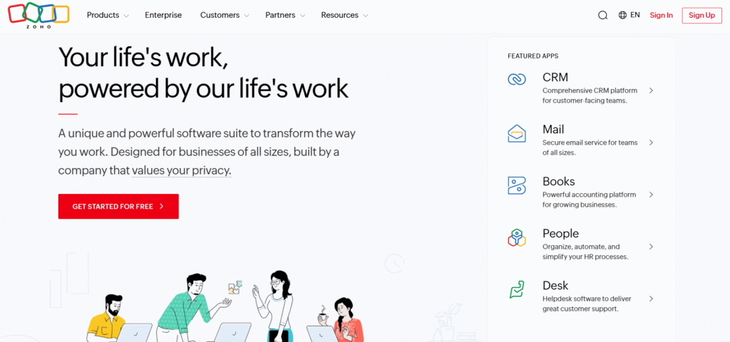 zoho top web-based project management software