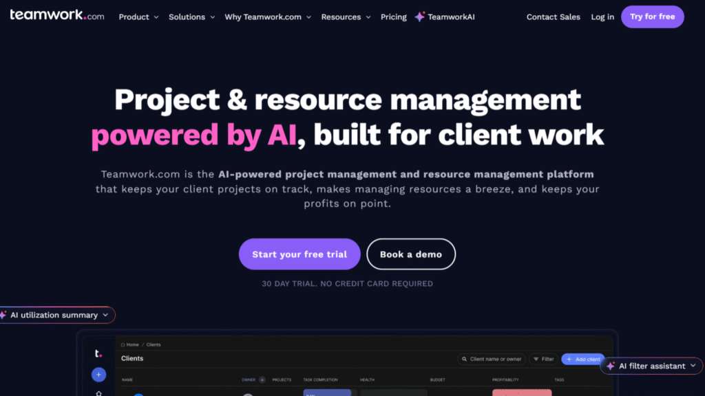 Teamwork Project and Team Management Software