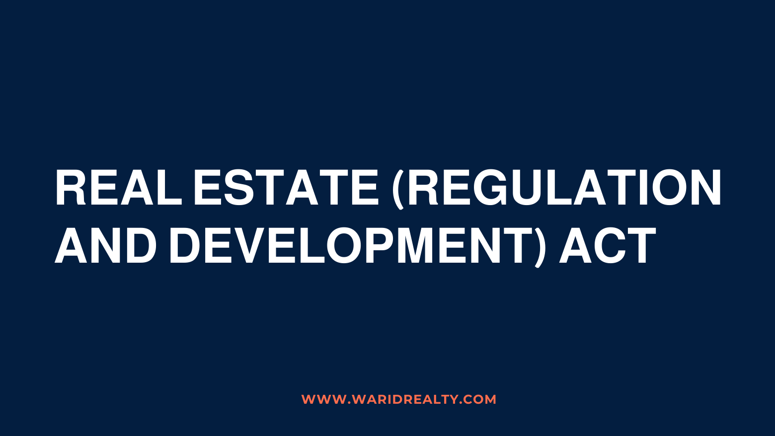 RERA Real Estate (Regulation and Development) Act