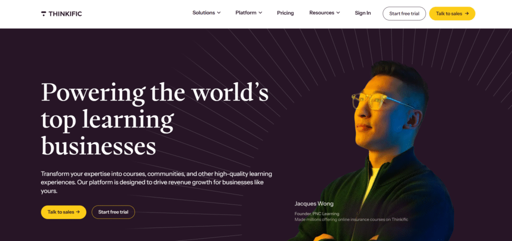 Thinkific online course
