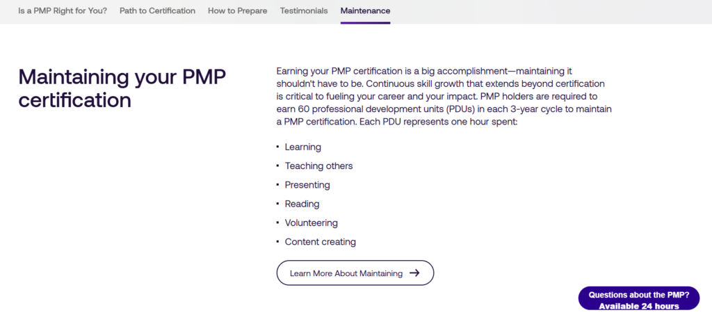 Maintain Your Project Management Professional Certification