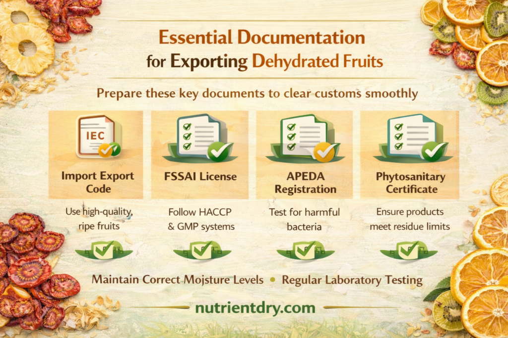 Essential Documentation for Exporting Dehydrated Fruits