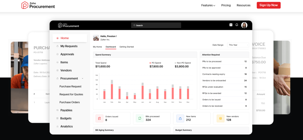 Zoho Procurement software